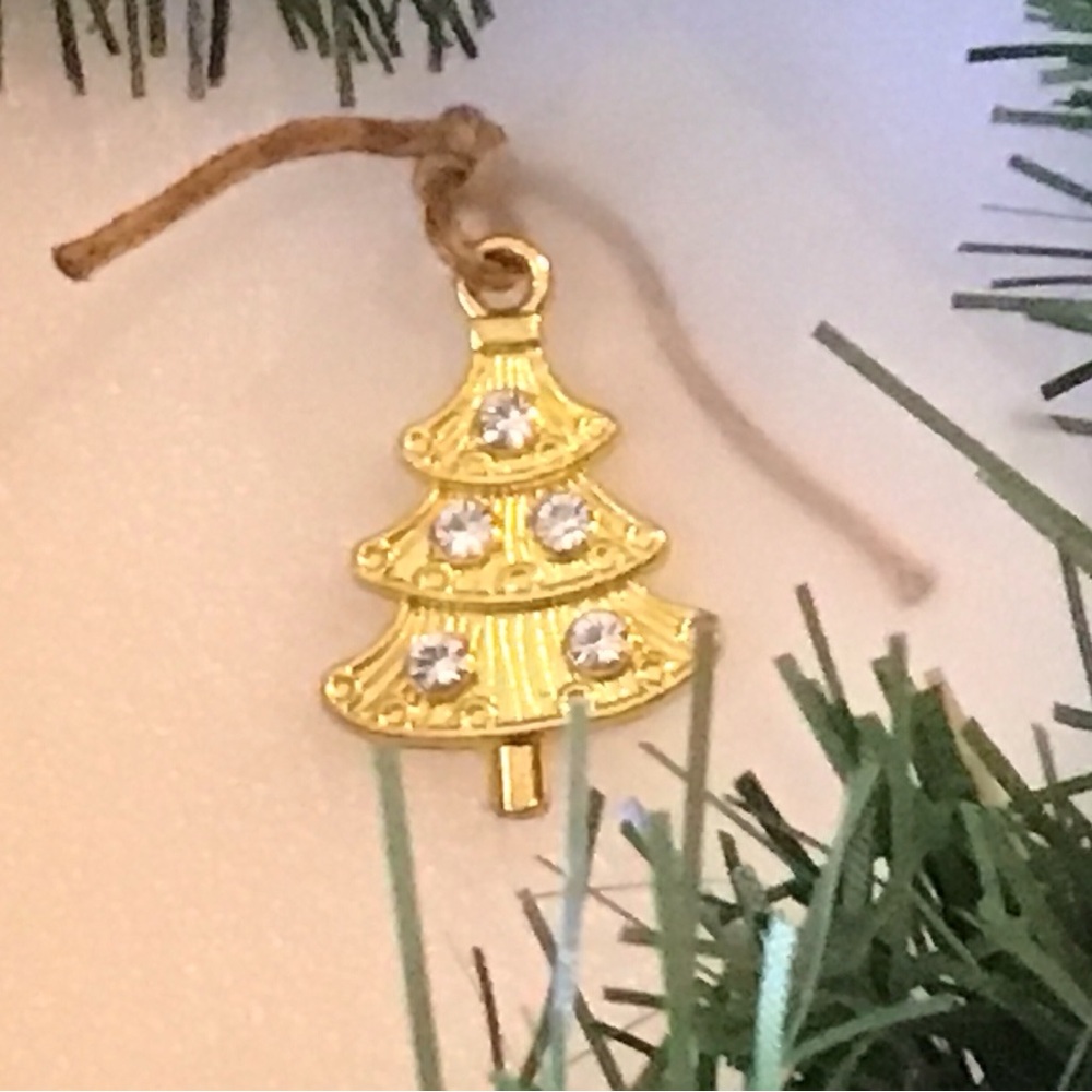 Dainty charm pendant with rhinestones. NWOT